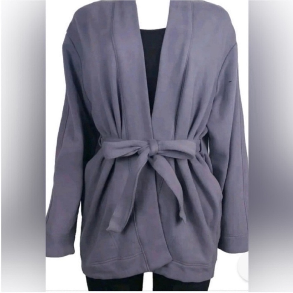 Athleta Women’s Jacket Front Open Tie Waist Cotton Kimono Jacket size Medium